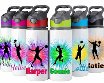 Personalised Netball Straw Lid Drink Bottle l Water bottle I Custom made