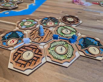 Custom multilayer Catan Tiles, free US shipping