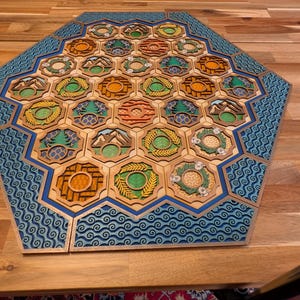 Custom wooden two-layer Settlers of Catan boards. Standard or 5-6 Players. Free US shipping. image 5