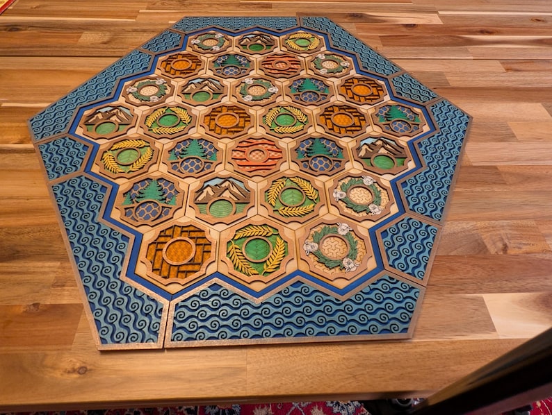 Custom wooden two-layer Settlers of Catan boards. Standard or 5-6 Players. Free US shipping. image 5
