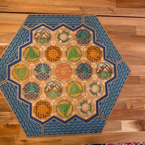 Custom wooden two-layer Settlers of Catan boards. Standard or 5-6 Players. Free US shipping. image 3
