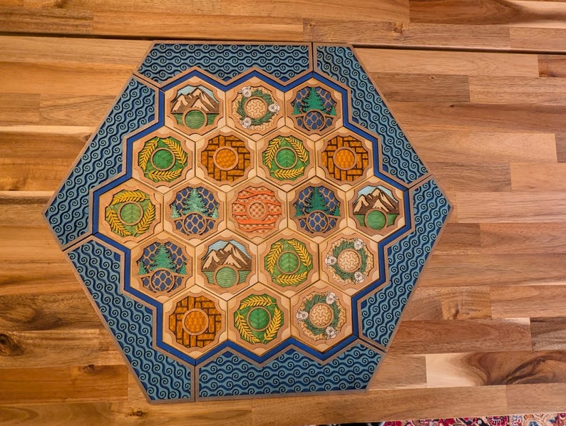 Custom wooden two-layer Settlers of Catan boards. Standard or 5-6 Players. Free US shipping. image 3