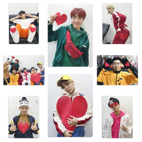 BTS Valentine’s Day Theme GoGo Heart Performance for Army Unofficial Handmade Photocards RM Jin Suga jhope Jimin V Jungkook Bangtan Boys