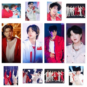 Concierto de BTS en Las Vegas, Estadio Allegiant, Permiso para bailar en el escenario, Set de 2 tarjetas fotográficas no oficiales hechas a mano, RM, Jin, SUGA, Jhope, Jimin, V, Jungkook