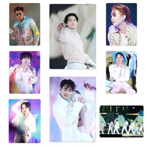 BTS Dynamite y Butter se visten en un concierto en Los Ángeles Permiso para bailar en el escenario Tarjetas fotográficas no oficiales hechas a mano RM Jin Suga jhope Jimin V Jungkook