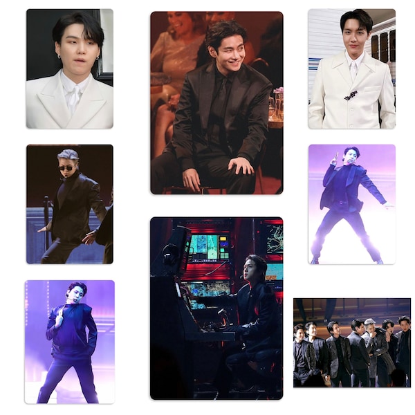 BTS Grammy Awards 2022 Stage Performance Unofficial Handmade Photocards Set 1 RM SUGA jhope Jin Jimin V Jungkook Bangtan Boys Army Bias