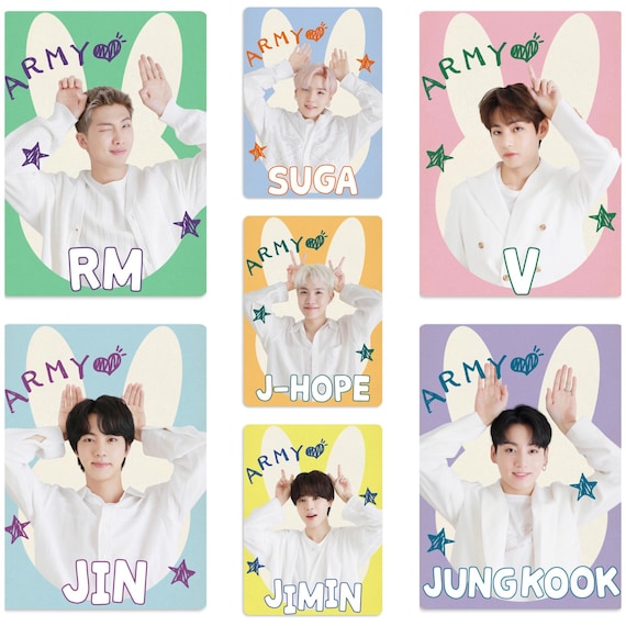 BTS Easter Themed Bunny Ear Pose Handmade Unofficial Photocards RM