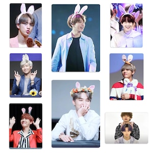 Tarjetas fotográficas no oficiales hechas a mano inspiradas en Pascua de BTS RM Jin SUGA jhope Jimin V Jungkook Bangtan Boys