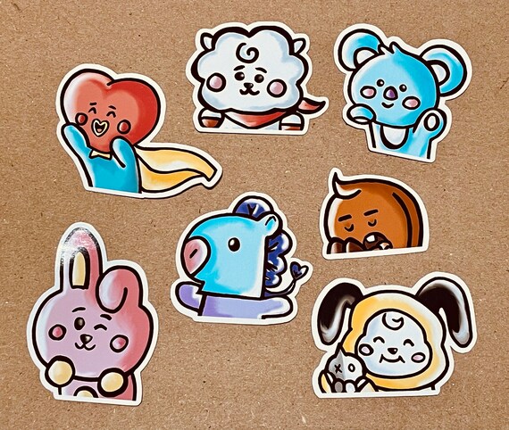 BTS BT21 DIY Cartoon Stickers GOT7 EXO wanna one Stickers Bubble Kids  Stickers