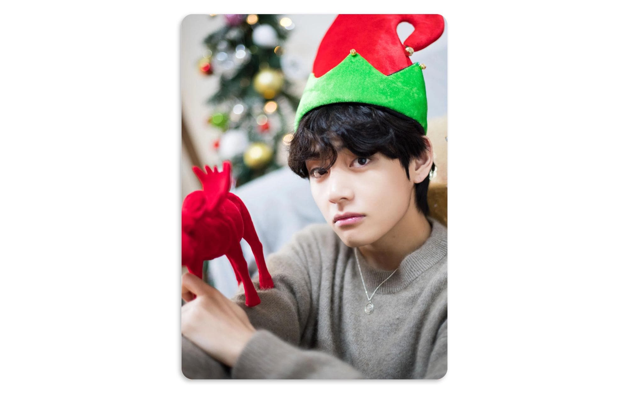 BTS Christmas Happy Holidays Unofficial Handmade Photocards RM Jin