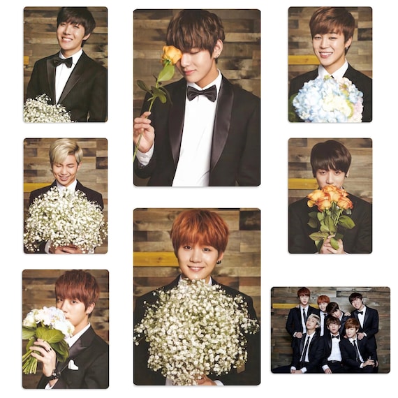 BTS Valentine's Day Flower Gift Handmade Unofficial Photocard RM