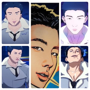 RM of BTS with Megan Thee Stallion Neva Play Anime Music Video Handmade Unofficial Photocards Kim Namjoon