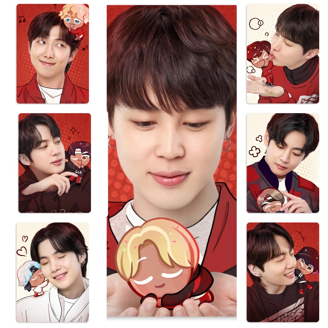 BTS RUN CDトレカ(ジョングク、V、ジミン、J-HOPE、SUGAなど) BTS X Cookie Run: Kingdom Collaboration Set 2 Handmade Unofficial