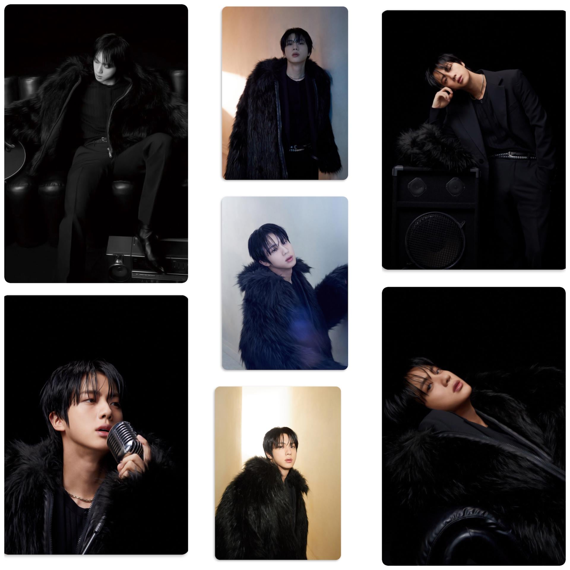 BTS jin MOSうちわ+バンバンコンプレフォトセット Jin of BTS Dark Echo Promotional Photoshoot Handmade Unofficial