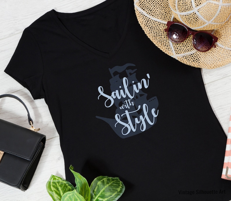 Tee Shirt Printing made with pirate girl silhouette Clip art bundle