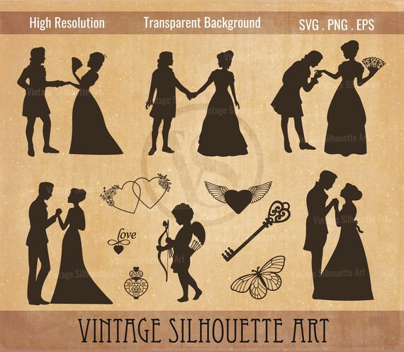 Victorian Couple Silhouette