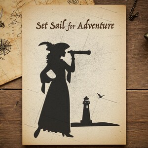 Pirate Girl Silhouette Clip Art, Caribbean Pirate Ship (SVG, PNG, EPS) image 7