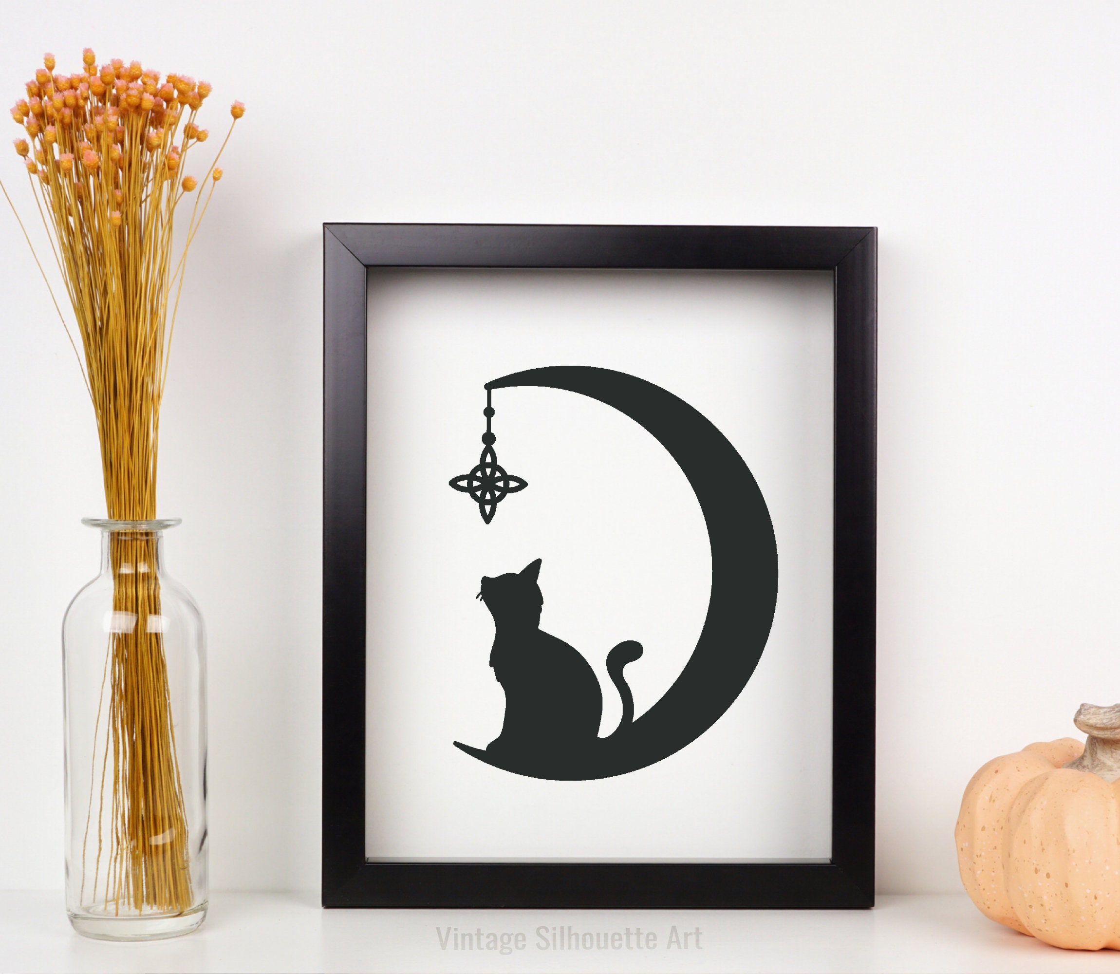 Witch Flying on a Broom Silhouette Simple Clip Art, Witch With Cauldron ...