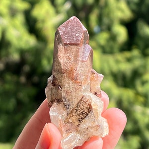 Colorado Red Phantom Quartz Crystal Cluster with Hematite