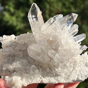 Arkansas Clear Quartz Crystal Cluster on Matrix -- Nice Clarity and Quality -- From Mt. Ida, Arkansas