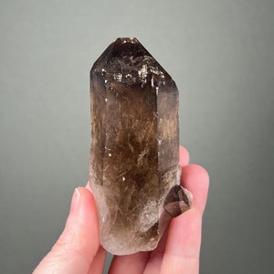 French Smoky Quartz Crystal Point -- Beautiful Clarity and Luster, Nice Quality -- from Mont Blanc, Chamonix, France