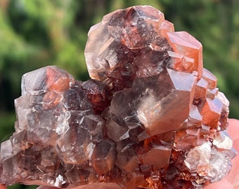 Daye Hubei Red and Clear Pagoda Calcite -- Nice Luster and Shape -- from China