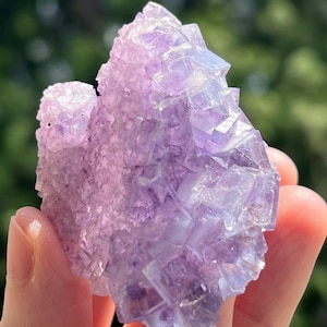 Yaogangxian Purple/Blue Fluorite Cubes on Quartz Crystal Point -- Very Nice Quality -- from China