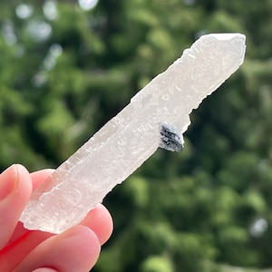 Inner Mongolia Quartz Crystal Point with Specular Hematite from China