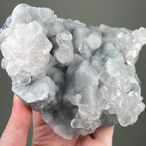 Large &quot;Sugar&quot; Fluorite Crystals with FLUORESCENT Calcite and Druzy Quartz -- Very Sparkly -- from Fujian, China