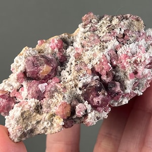 Pink Garnet Crystal Cluster on Matrix from Coahuila, Mexico