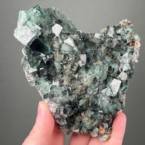 Hidden Forest Pocket Green Fluorite Crystal Cluster -- Nice Quality -- from Diana Maria Mine, Weardale, England