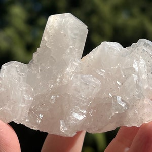 FLUORESCENT White Pagoda Calcite -- With Phantom -- from Chenzhou, Hunan, China