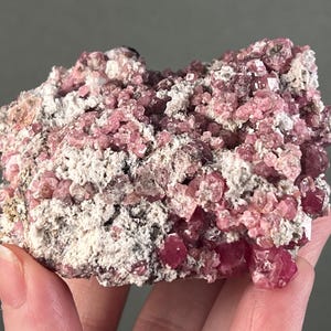Pink Garnet Crystal Cluster on Matrix from Coahuila, Mexico