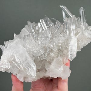 LARGE Arkansas Clear Quartz Crystal Cluster on Matrix -- Nice Clarity and Quality -- From Mt. Ida, Arkansas