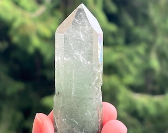Himalayan Clear Quartz Crystal Point with Chlorite Inclusions -- From Kullu District, India