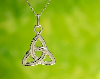 925 Sterling Silver Celtic Knot Pendant Necklace, Triquetra, Triangular Knot, Gift for Mom, Family & Friends