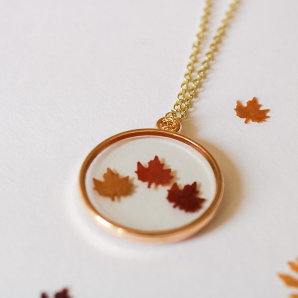 Maple Leaf Resin Necklace | Fall Necklace | Autumn Jewelry | Resin Necklace | Canada Leaf | Fall Gift