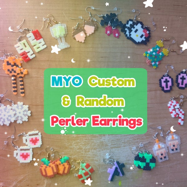 Perler Bead Earrings Etsy