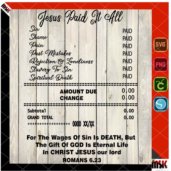 Jesus Paid It All - Etsy