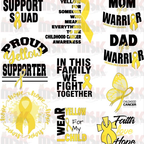 Childhood Cancer Awareness SVG Bundle 25 Designs Childhood - Etsy