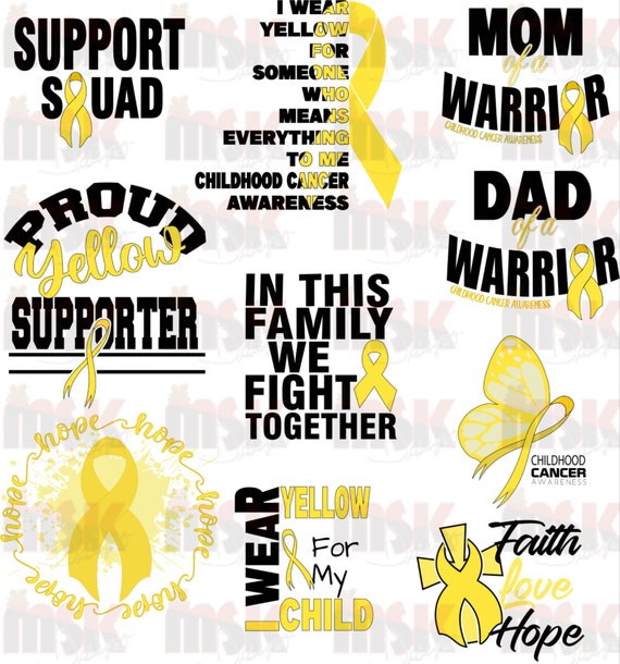 Childhood Cancer Bundle Svg Png Awareness | Etsy