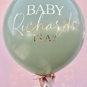 Personalized Gender Reveal Balloon - Custom Jumbo Balloon, Baby Shower, Gender Reveal Party, Gender Reveal Surprise, Boy or Girl, He or She