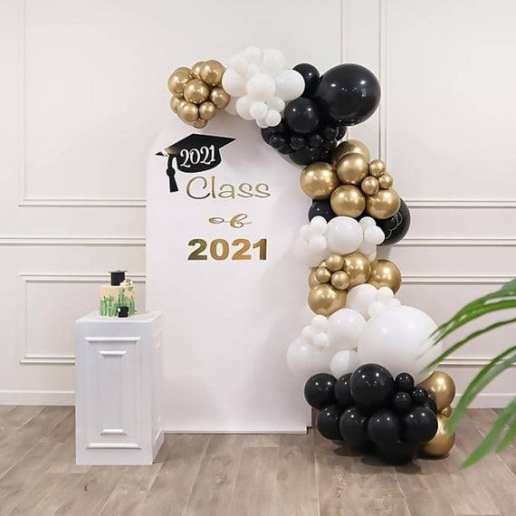 Dww-kit Ballon D'or - Guirlande De Ballon Noir Blanc Et Or, Kit Ballon  Anniversaire Garon Fille Dcoration Baptme Mariage Graduation