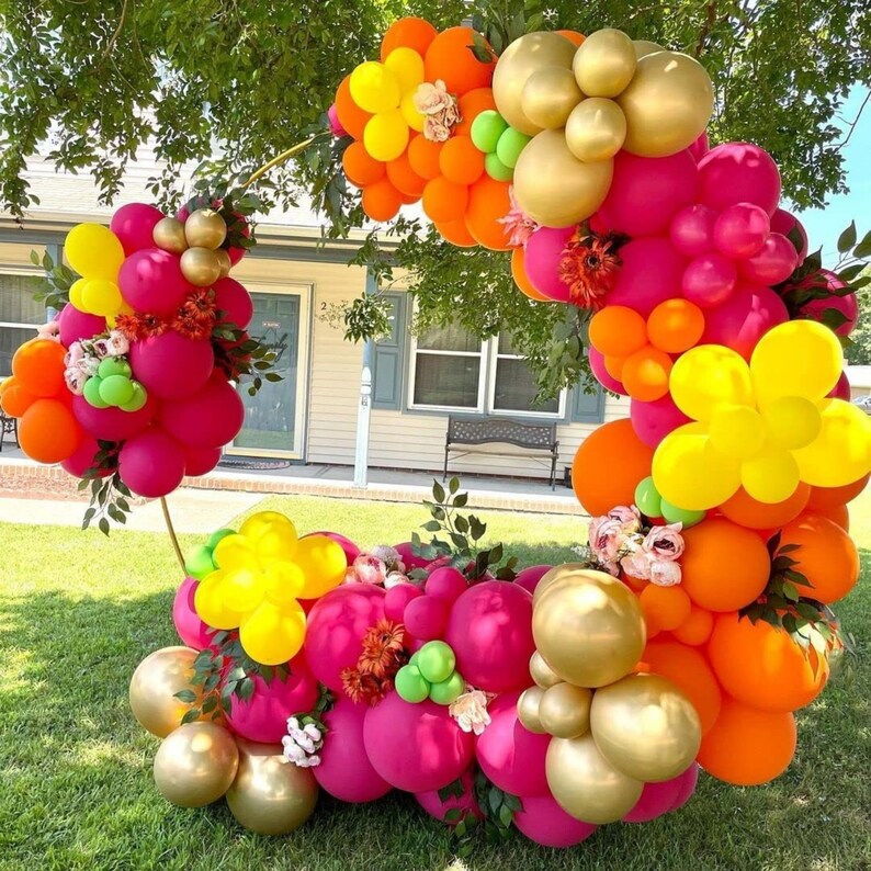 7.2ft Large Golden Metal Round Balloon Arch Kit Event Etsy