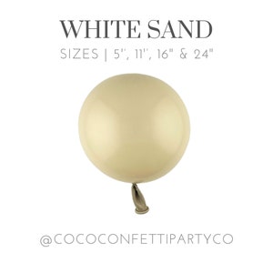White Sand Premium Latex Balloons, MATTE, Individual Balloons for Party Decorations, Balloon Bouquets, Boho, Rustic, Earth Toned