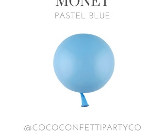 Monet Premium Latex Balloons, MATTE, Individual Balloons for Party Decorations, Balloon Bouquets, Sky Blue, Baby Blue, Powder Blue