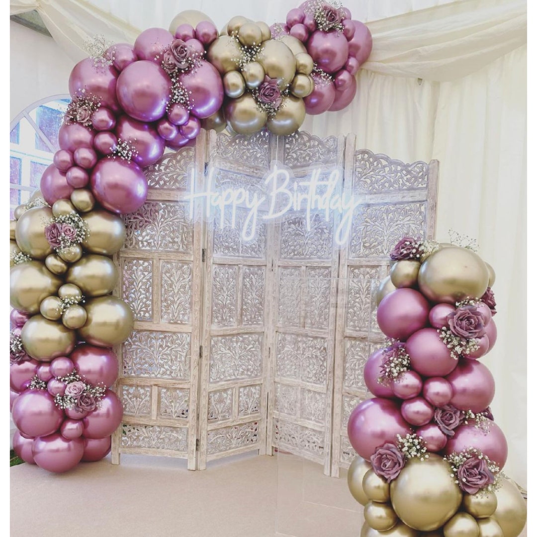 Chrome Gold and Mauve Garland Kit Bachelorette Party Etsy 日本