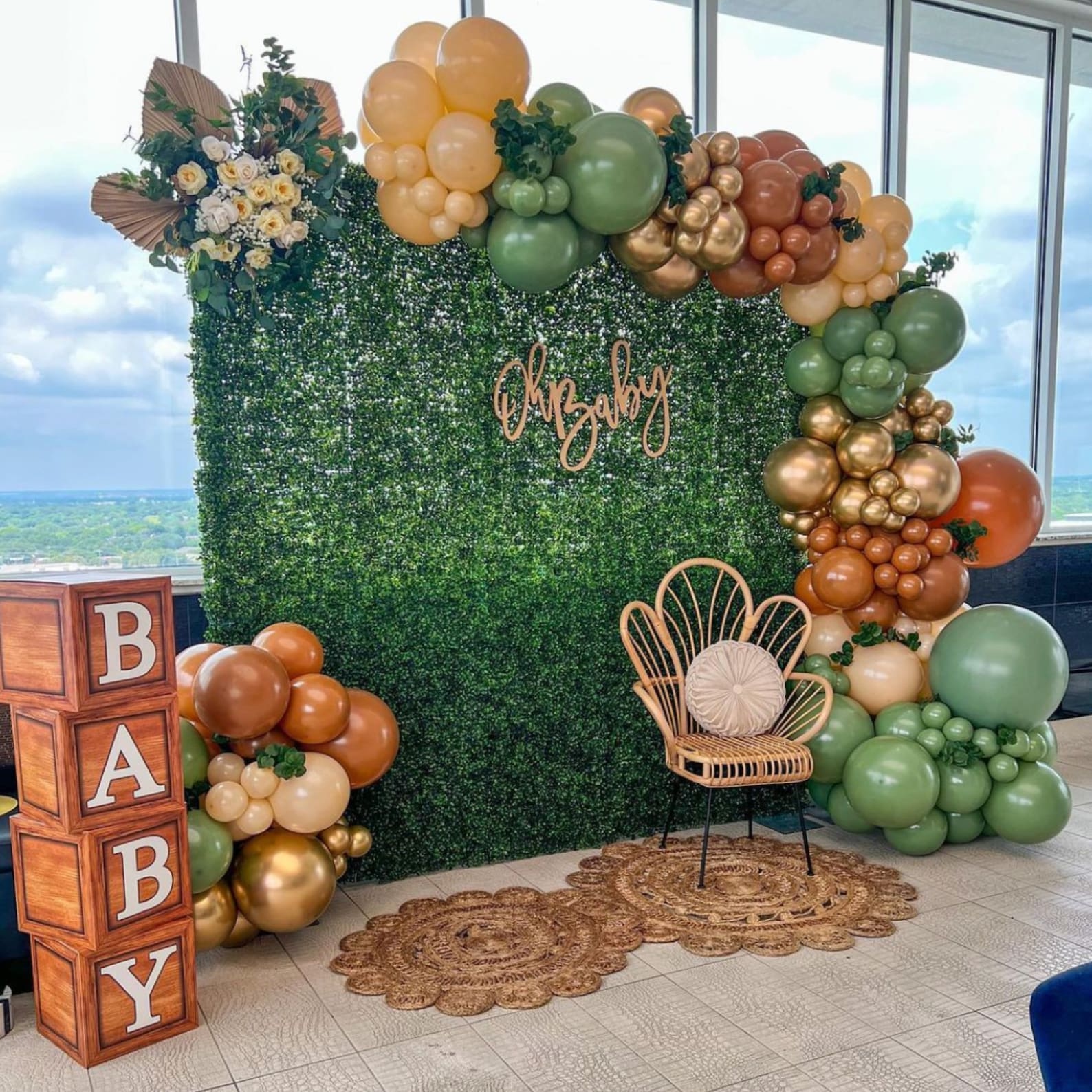 Rustic Baby Shower Blocks Baby Shower Decoration Woodland Etsy