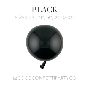 Black Premium Latex Balloons, MATTE, Individual Balloons for Party Decorations, Balloon Bouquets, Halloween, New Years, Retirement Party