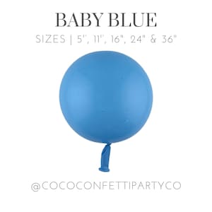 Baby Blue Premium Latex Balloons, MATTE, Individual Balloons for Party Decorations, Balloon Bouquets, Sky Blue, Pale Blue